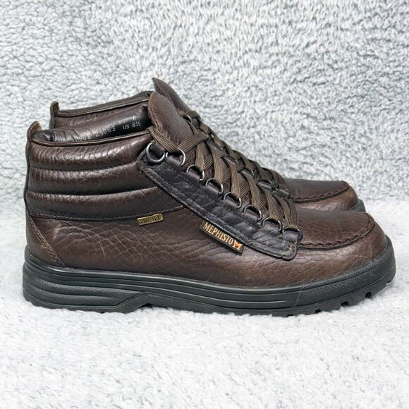 Mephisto Shoes - Mephisto Dark Brown Leather Lace-Up Ankle Boots